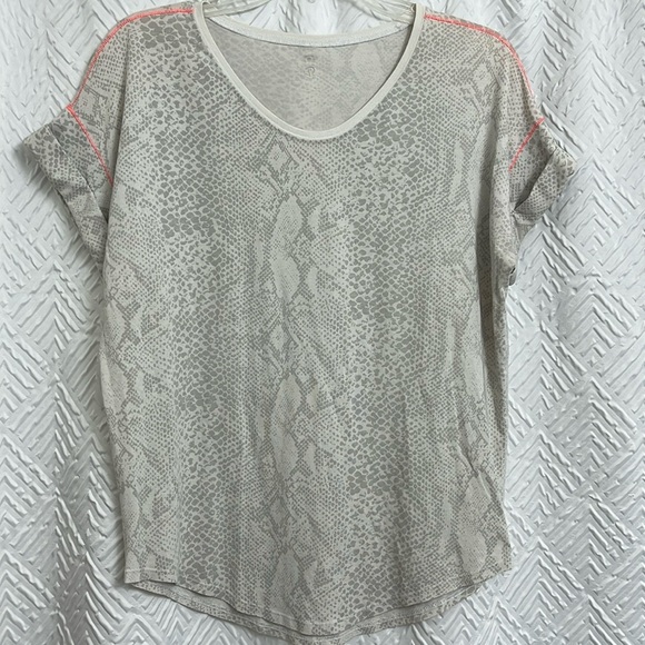 Lululemon Weekend Short Sleeve Desert Snake White Silver Fox / White Size Small - Picture 3 of 4